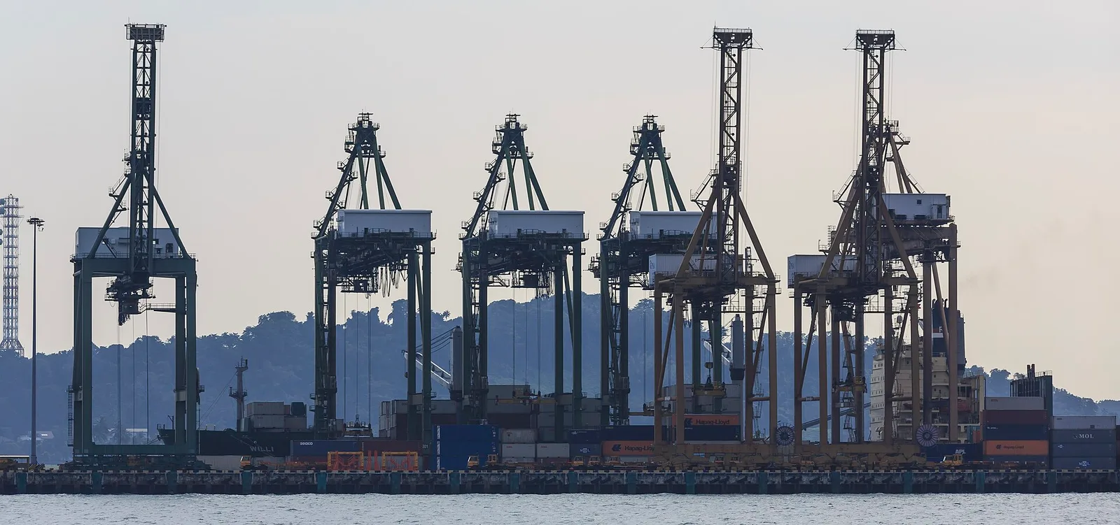 Cargo terminal viewed across the water